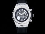 ZF Factory Hublot BigBang Silver steel case with White diamonds Watch